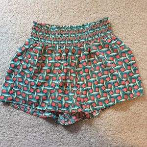 Peach, teal, comfy, cute shorts!